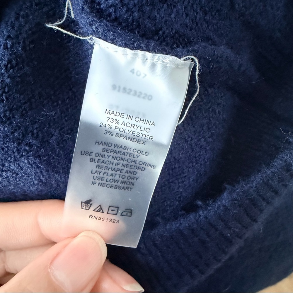Vince Camuto Midnight Blue Sweater with Subtle Sequined Stripes - Picture 10 of 12